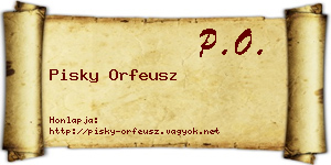 Pisky Orfeusz névjegykártya